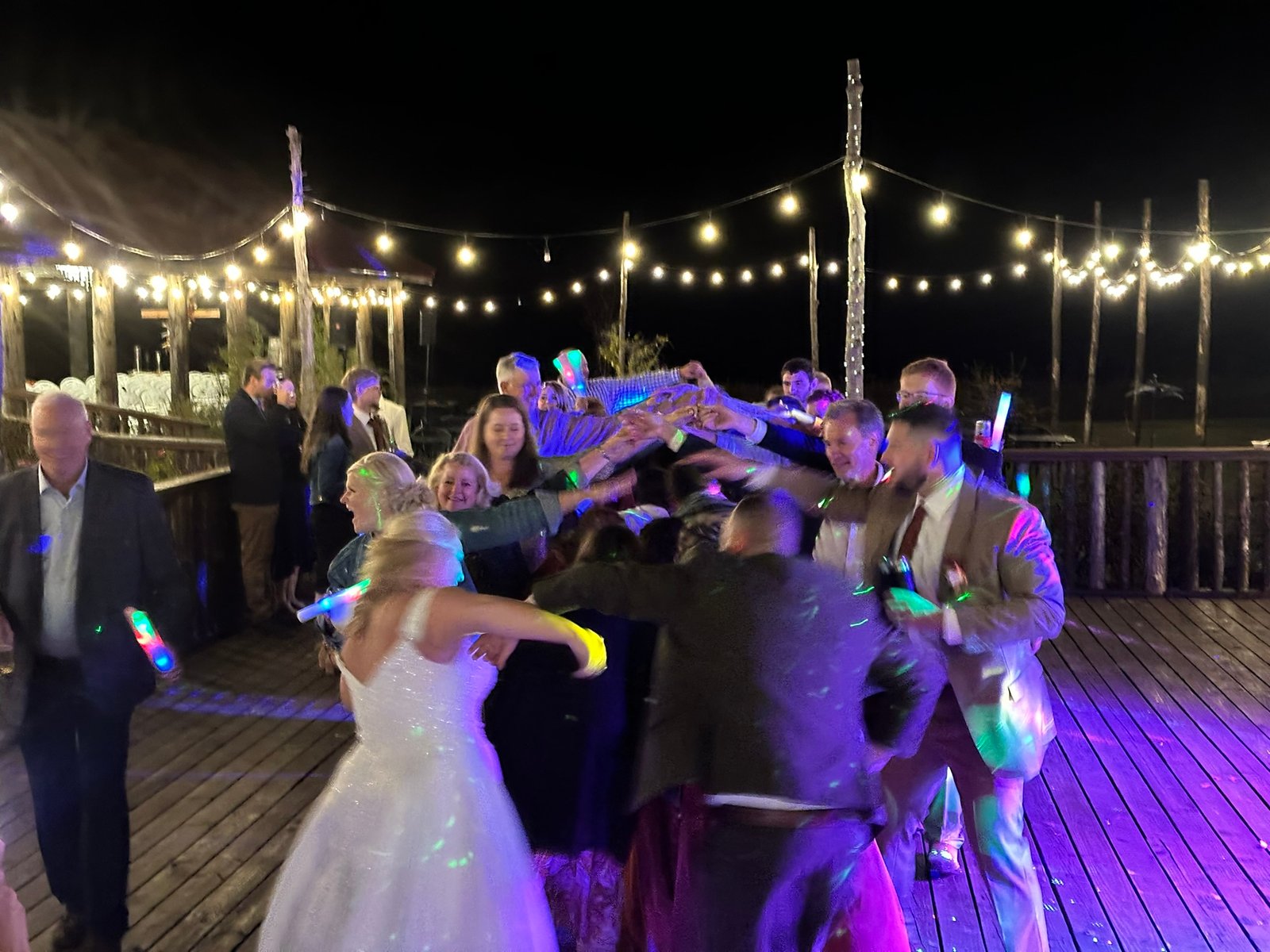 Crunk DJ outdoor night wedding crowd at Evansville IN reception