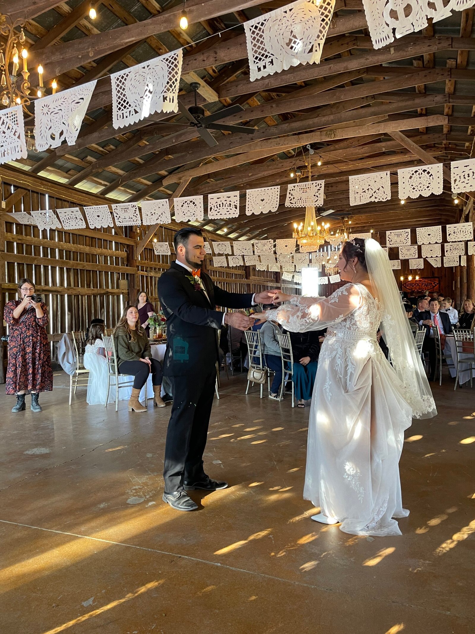 Bride and Groom First Dance at Barn Venue