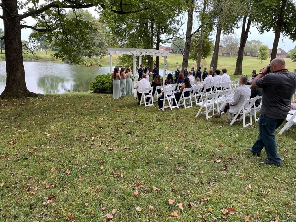 Hopkinsville Kentucky Wedding DJ 14 Pearl Club Owensboro KY wedding ceremony lake view
