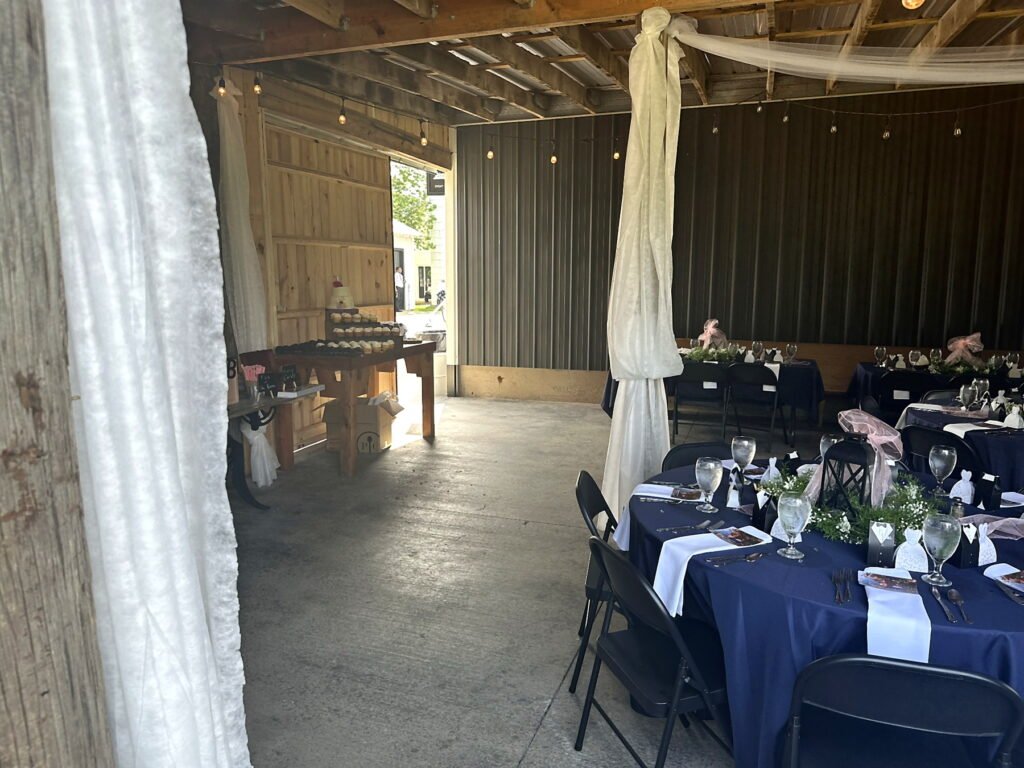 Princeton Kentucky Wedding DJ 6 Wedding reception setup inside Chateau Princeton in Princeton, Kentucky.